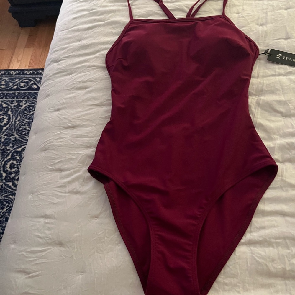 Elegant Burgundy One-Piece Swimsuit
